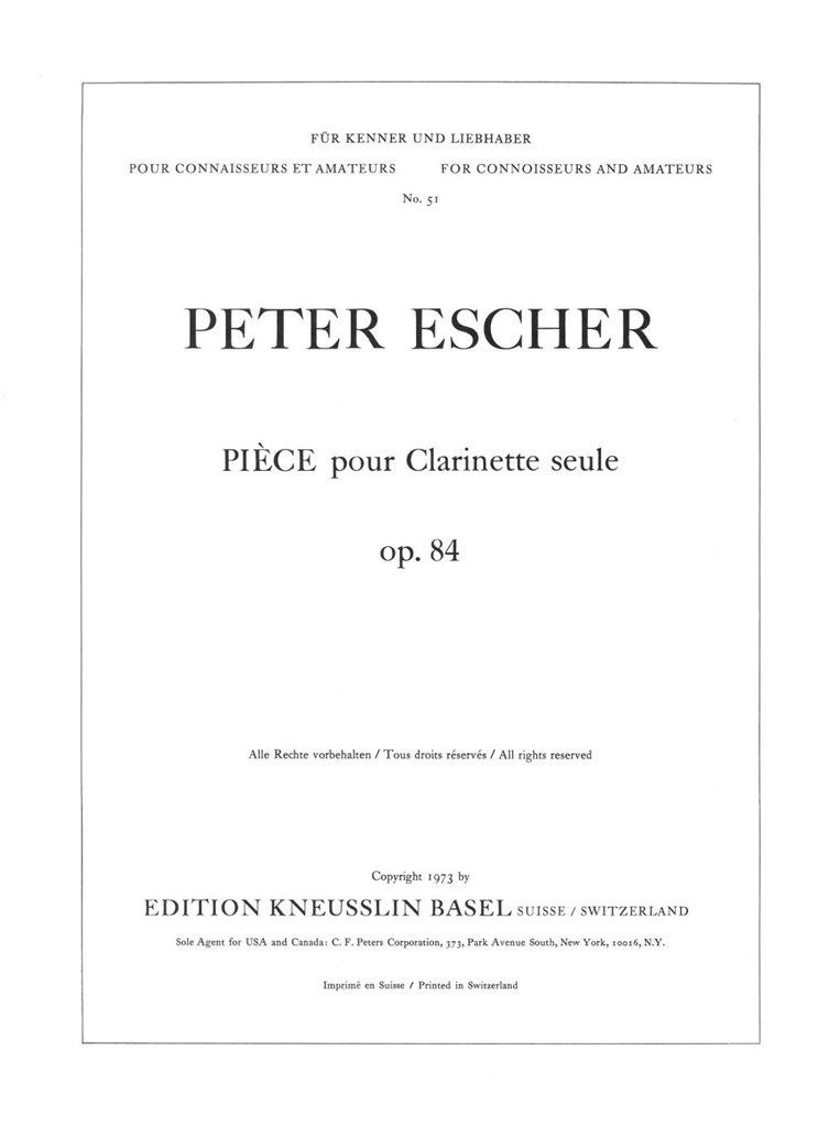 Pièce Pour Clarinette Seule